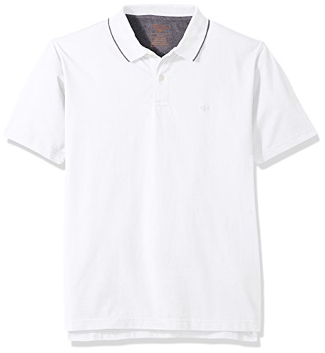 Dockers Men's Performance Polo Short Sleeve With Embroidered Logo, White, L