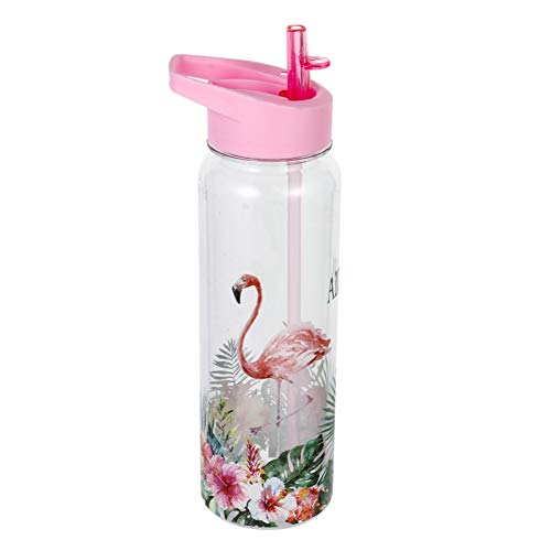 Baring 720ml/24oz Cute Plastic Water Bottle for Kids, Motivational Water Bottle with Straw Leak Proof Water Bottle for Children Cycling, Hiking(H01)
