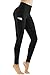 PHISOCKAT 2 Pack High Waist Yoga Pants with Pockets, Tummy Control Yoga Pants for Women, Workout 4 Way Stretch Yoga Leggings (Black+Wine, Medium)thumb 1