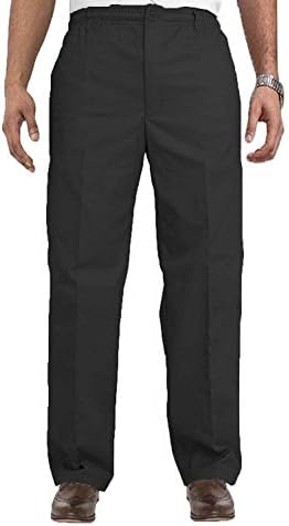 Mens Carabou Elastic Waist 32 - 60 inch Rugby Trousers Comfort Casual Pants,Black,52W x 29L