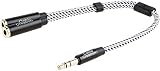 Headphone Splitter, CableCreation 3.5mm Stereo Audio Y Splitter Cable 3.5mm Male to 2 Port 3.5mm Female Compatible with iPhone,iPad,iPod, Samsung, LG, Tablets, MP3 Players&More, 20cm/Black and White