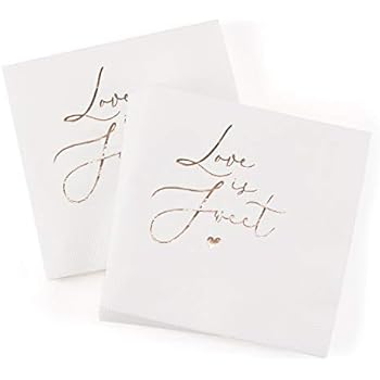 Hortense B. Hewitt 55713 Napkins, 4.75-Inch (Folded), Love is Sweet