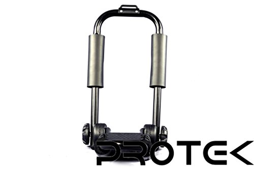 Protek Folding Foldable Collapsible J Shape Bar 150 Lbs Kayak Canoe Inflatable Paddle Board Surfboard Roof Rack Carrier Car SUV Roof Top Mount with 8 Ft Lashing Straps Tie Down Ratchet