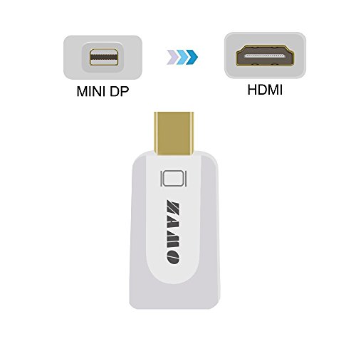 UPC 714819445777, Mini DP to HDMI, ZAMO Mini Displayport to HDMI Adapter, Thunderbolt to HDMI Male to Female Cable Converter in White For Laptop MacBook iMac