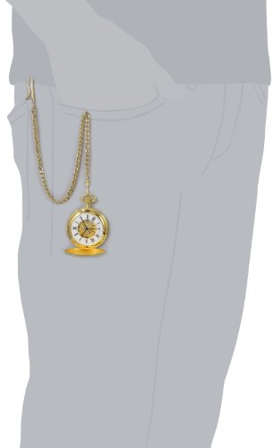 Charles-Hubert, Paris Gold-Plated Satin Finish Mechanical Pocket Watch