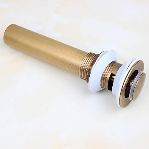 700Brass Pop-Up Drain Plumbing Sink Trim Kit, Solid Brass, Antique Finished, with Overflow Function, Lavatory Vessel Sink Drains Size 36, Coming with Tailpiece