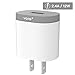 VOJO 12W 2.4A USB Wall Charger Adaptive Fast Charging Power Adapter Universal AC Plug DOT [Grey] (GOOD FOR IPAD & DON’T SUPPORT QUALCOMM QUICK CHARGE)