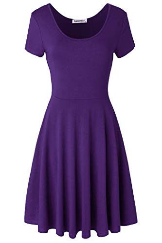 Samimar Sleeveless Swing Patchwork Party Summer Dresses for Women Blue Dress 1xl