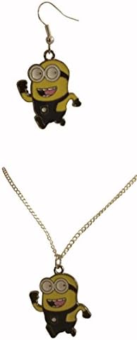 Fun Running Minion 16" 3 piece Necklace &amp; Earrings Set Gift Boxed with Ornate Organza Gift Bag!