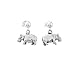 Sterling Silver Oxidized Hippopotamus Hippo Dangle Earrings