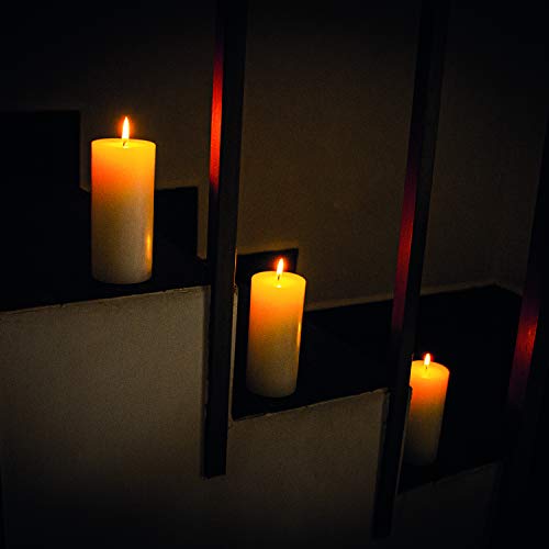 Simply Soson 3X3 Smooth Pillar Candles Cotton Ivory Unscented Candles Long Burn Pillar Candles