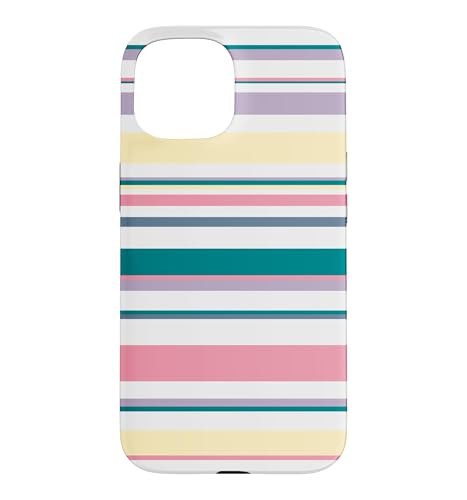 Y2K Stripe Pattern Teal Pink Lavender Retro Aesthetic Case for iPhone 15