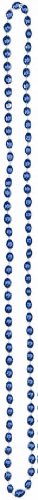 Party Perfect Team Spirit Metallic Bead Necklace Accessory, Blue, Plastic , 30", Pack of 8