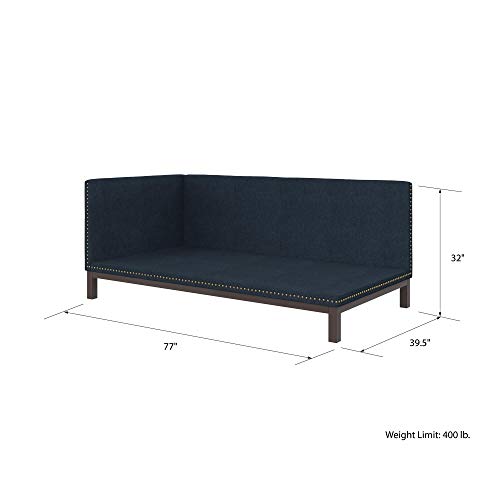 DHP Dale Upholstered Daybed/Sofa Bed Frame, Twin Size, Blue Linen