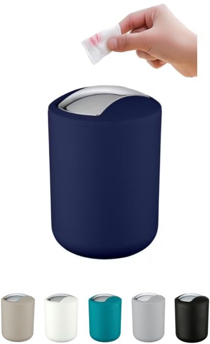 WK "Brasilia" Table Top Kitchen Waste / Cosmetics Small Bin (Dark Blue)