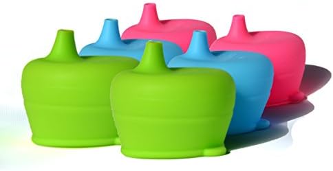 Sippy Cup Lids (6 pack) Replace Lost Or Damaged Lids For Sippy Cups For Kids Converts Baby Bottles Into Training Cups Reusable, Durable Spill Proof Silicone Sippy Cups Lids