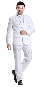 YOU LOOK UGLY TODAY Men's Pure White Solid Color Bachelor Party Suit For Adult and Boys-Large