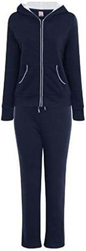 USA Ladies Lounge Jogging Sports Hooded Fleece Lined Pant Tracksuit Set