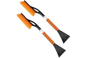 DDSNTY 27”Snow Brush and Detachable Ice Scraper, 2 PC Snow Brush and Ice Scraper Set,Comfortable Foam Grip,Detachable Scraper,Suitable for car SUV and Truck
