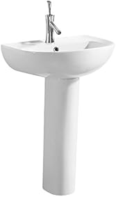 BHD 7506 Lavabo con pedestal, blanco 