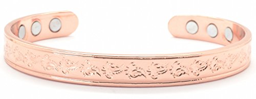 Copper bracelet with magnets commonly worn for pain relief