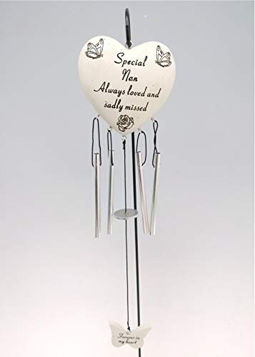 SPECIAL HUSBAND HEART WIND CHIME MEMORIAL / GRAVESIDE TRIBUTE. DF14941