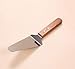 Mengbaobao 10x Pie Server Cake Holder Transfer Triangular Spade Spatula for Pizza Cake Baking Wood Wooden Handle Shovel Stainless Steel