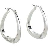 GUESS Basic Small Oval Logo Hoop Earrings, Metal