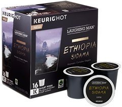 Click Here to See More Images Laughing Man Ethiopia Sidama Coffee Keurig K-Cups, 96 Count