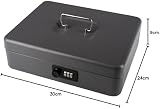 Pavo Metal Cash Box 12 Inch with Combination Lock Dark Grey view 5