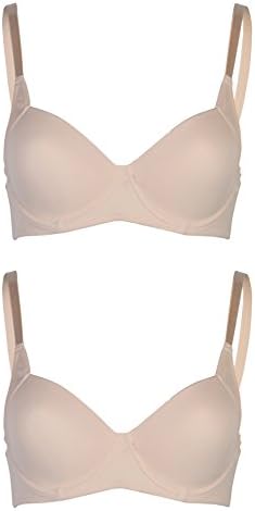 Womens Classic Lingerie Designer Seamless T-Shirt Bras - Pack of 2