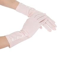 Kenmont Summer Women Outdoor Cotton Uv Protection Sun Driving Gloves Mittens (Pink)