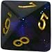 Chessex Dice Polyhedral 7-Die Borealis Set - Royal Purple with Gold Numbers CHX-27467