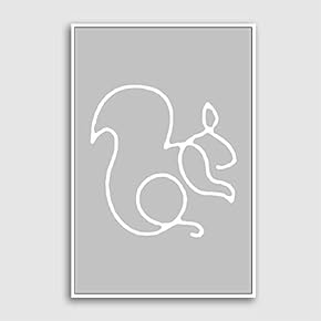 Framed Canvas Home Artwork Decoration Simple Stick Figure Canvas Wall Art for Living Room, Bedroom - 16x24 inches
