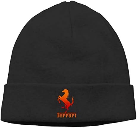 Gaoger Mens & Womens Ferrari Skull Beanie Hats Winter Knitted Caps Soft Warm Ski Hat Black