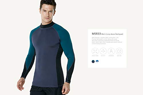 Tesla TM-MSR33-RYB_X-Large Men's UPF 50+ Long Sleeve Rashguard Surf Athletic Fit MSR33