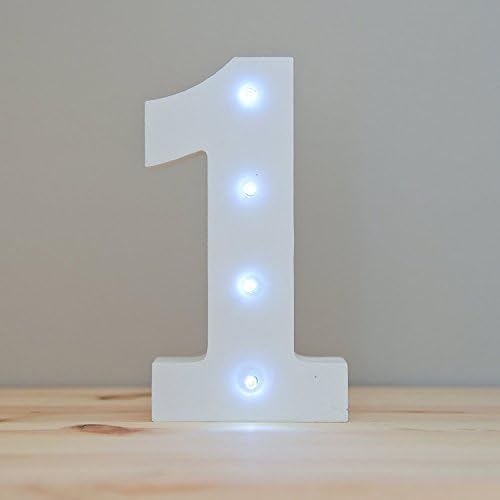 Light Up Number, Kingshun LED Wooden Alphabet Number Lights Up in Light Your Life, Number 1