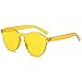 LKEYE-Fashion Party Rimless Sunglasses Transparent Candy Color Eyewear LK1737 Yellow Frame