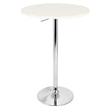 LumiSource LLC Adjustable Bar Table, WHITE