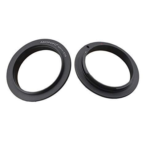 52mm Filter Thread Macro Reverse Mount Adapter Ring, for Canon EOS 1D, 1DS, Mark II, III, IV, 1DC, 1DX, D30, D60, 10D, 20D, 20DA, 30D, 40D, 50D, 60D, 60DA, 5D, Mark II, Mark III, 7D, Rebel XT, XTi, XS