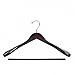 Luxury Wide Shoulder Wooden Hangers 6 Pack, with Velvet Bar, Smooth Mahogany Finish Wood Suit Hanger Coat Hanger for Closet, Holds Upto 20lbs, 360° Swivel Hook, for Jacket, Dress Heavy Clothes Hangers