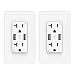ELEGRP USB Charger Wall Outlet, Dual High Speed 4.0 Amp USB Ports with Smart Chip, 20 Amp Duplex Tamper Resistant Receptacle Plug, Wall Plate Included, UL Listed (2 Pack, White)