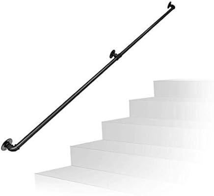 Black Handrail For Stair Indoor And Outdoor Use Wall Mounted