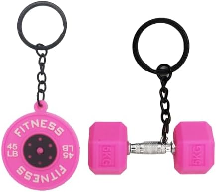 VIGUEUR Mini Dumbbell Keychain - Barbell Keychain for Fitness