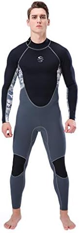 Pandaie Mens Wetsuit 3MM Full Body Premium Neoprene Super Stretch Thermal Diving Suit Swim Surf Snorkeling