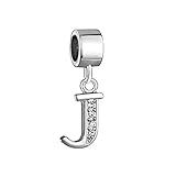 ThirdTimeCharm Dangle J Letter Initial Charm Clear