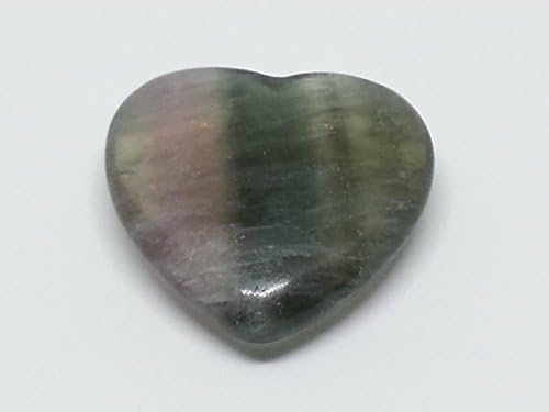 Single Polished Green Fluorite 25mm (1in) Puffy Heart - Natural Tumbled Gemstone Heart Chakra - Blueshift Industries