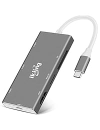 USB C Hub, 7 en 1 USB C adaptador con 4K USB C a HDMI, lector de tarjetas SD TF, tipo C carga, 3 puertos USB 3.0 compatible con Apple MacBook Air 2018, MacBook Pro 13 15 (Thunderbolt 3), ChromeBook y más