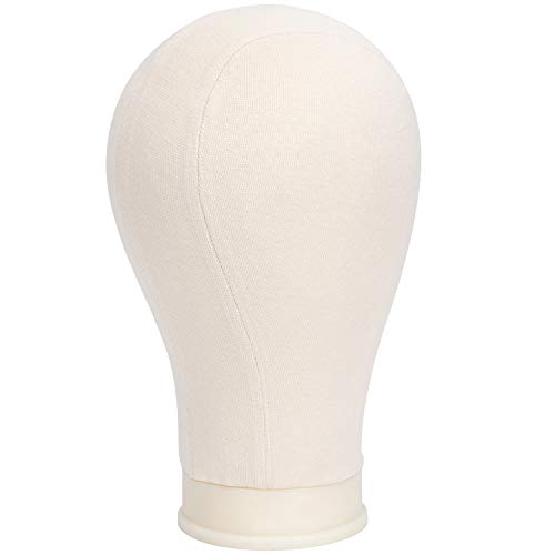 BHD BEAUTY Poly Block Professional Mannequin Head White for Make Display Style Dry Wig With Mount Hole (23", white head+stand)