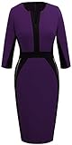 Homeyee Stretch Tunic Pencil Sheath Dress U837 (8, Purple)